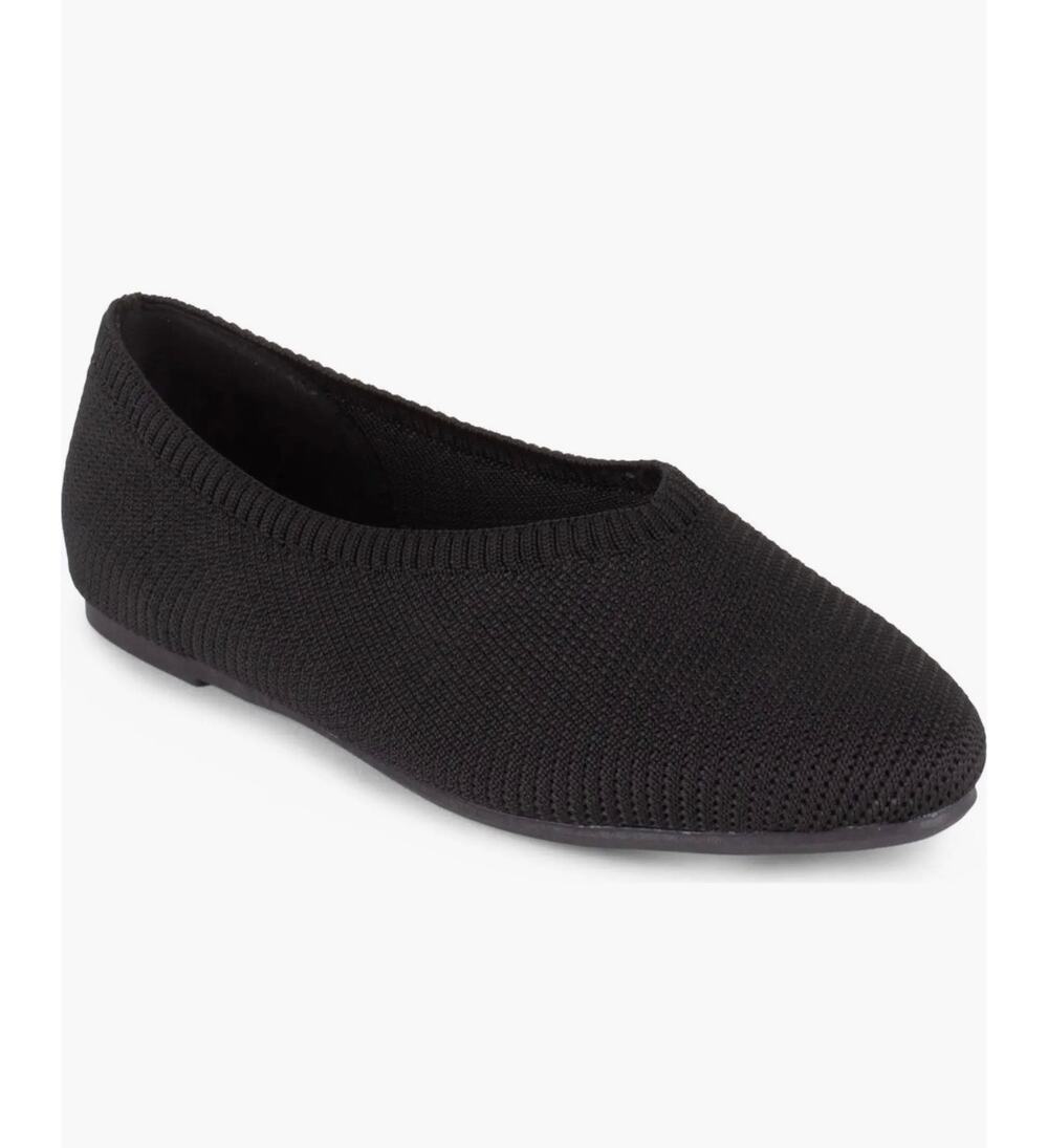 New Tahari Martinique Black knit ballet flats, slip-on style size 10